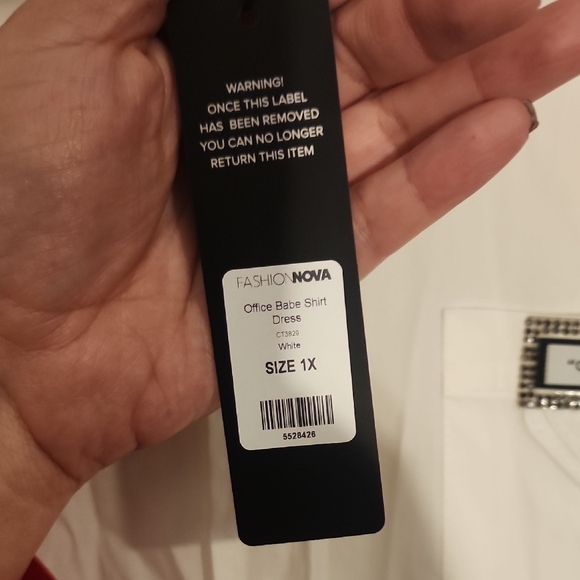 Fashion Nova White Blouse with Black Accents - Picture 3 of 8